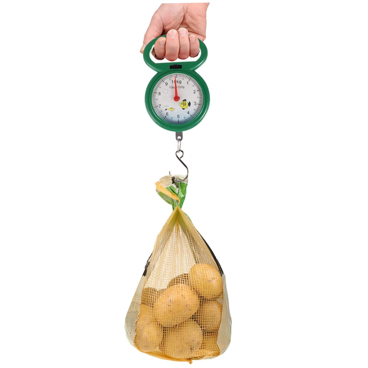 Portable Hanging Luggage Scale Green Plastic Spring 4pcs with Hook