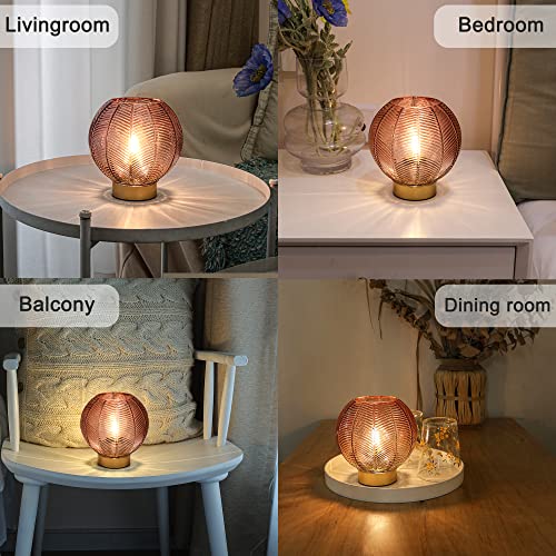Lusharbor Battery Operated Table Lamp With Timer, Cordless Table Lamps With Led Bulb, Battery Powered Lamp Nightlight, Small Table Lamps For Living Room Decorative Beside Lamp For Corner Bedroom-Red #TOP6
