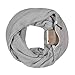 Pop Fashion Warmin-Up Pocket Scarf - Lightweight Knot Travel Scarves, Infinity Scarves with Zipper Pockets (Grey)