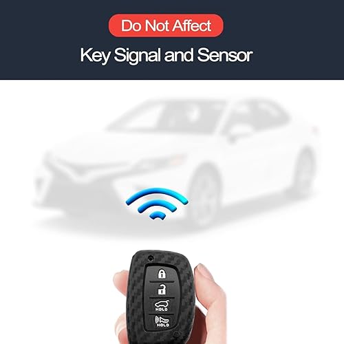 Miniatura 5 de INFIPAR 2 piezas compatibles con Hyundai Elantra Sonata Tucson Ioniq Elantra GT Smart 4 botones de silicona FOB funda protectora sin llave de fibra