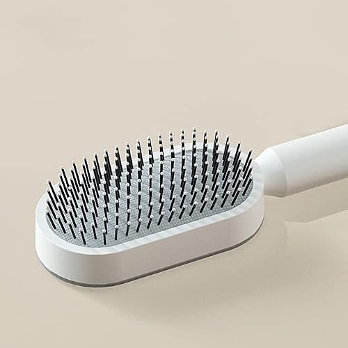 Gigifull 2Pcs Hair Brush Set - Air Cushion Massager Brush Curved Cushion Comb - Portable Hair Comb - Detangler Brush - Daily Use And Travel Comb - White- Two Pieces Included #TOP7