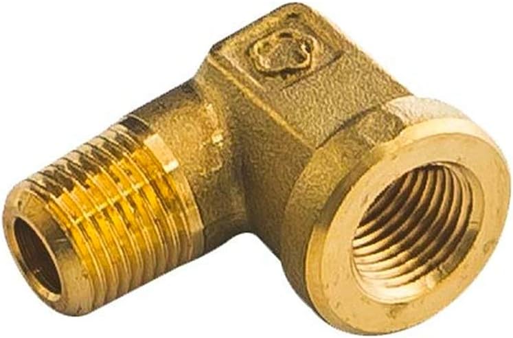 GlowShift 90 Degree Brass Fitting Sensor Thread Adapter - 1/8-27 NPT Threads - Universal Fitment
