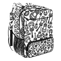 LIGHTWEIGHT & STYLISH--Backpack made from the high quality bead sail, soft and durable, exquisite printing makes the backpack more unique MULTI-POCKET & LARGE CAPACITY--This backpack has 1 main volume pocket, 2 side pockets, 2 front zip pockets. Insi...