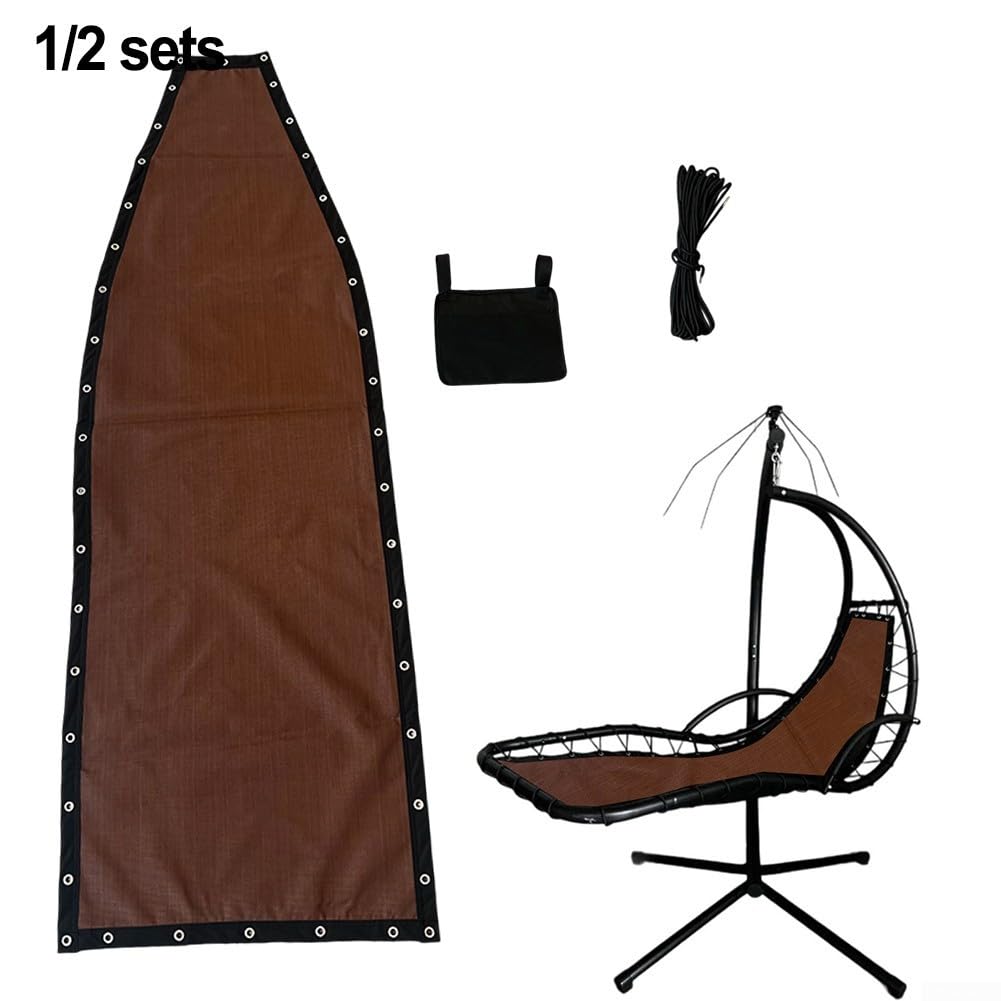 Tissu de rechange pour chaise longue d'extérieur - 64 x 197 x 23 cm - Tissu pour balancelle en textilène - Accessoire pour meubles de jardin (1 pièce sans poches) - Café