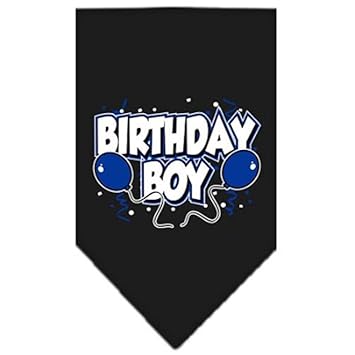 Mirage Pet Products Birthday Boy Screen Print Bandana for Pets, Small, Black