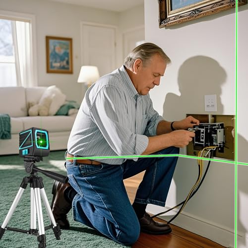 FenorGan Laser Level with Tripod, 100 Foot self Leveling Green Crosshair Laser Large Window Upgrade, Suitable for Hanging Ceramic Tile Decoration and DIY Indoor Construction - Including Battery by FENORGAN - Image 7