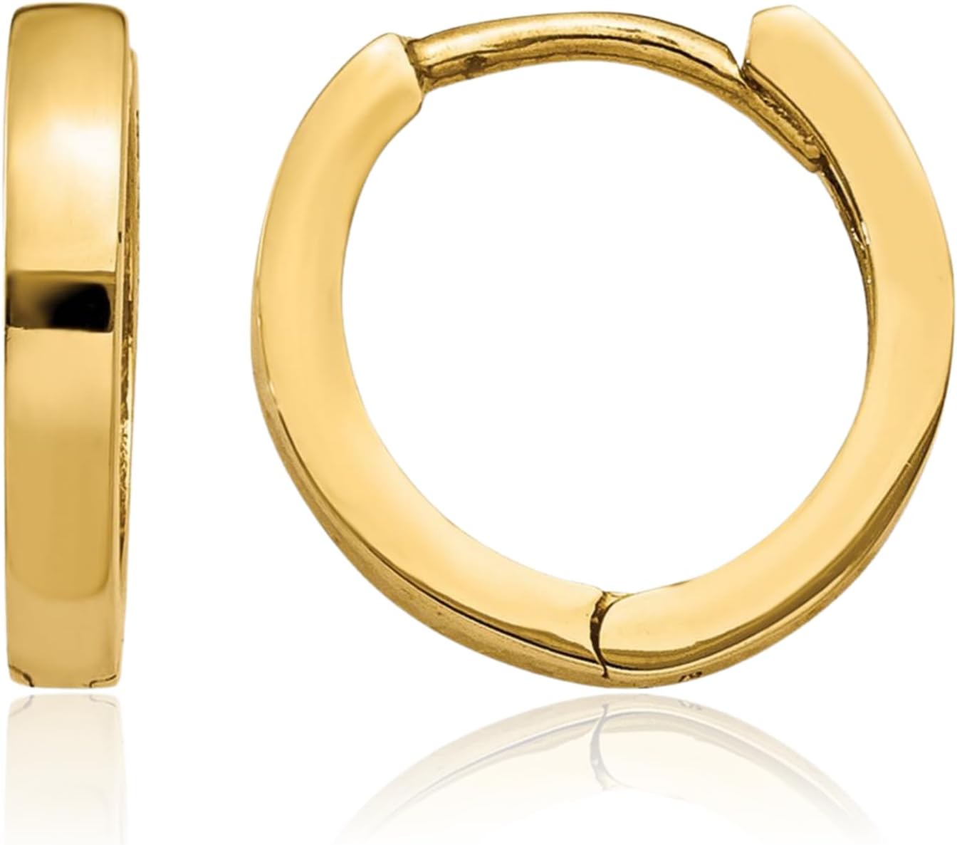 IceCarats 10K Solid Yellow Gold Small Huggie Hoop Earrings 8mm 0.3 inch Snap Back, Polished For Her