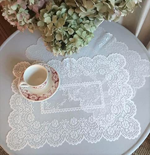 Blanc Mariclo' Set 4 Tovagliette Rettangolari In Pizzo Poliestere Bianco 33X45Cm