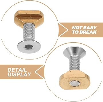 Abaodam M6 Sliding Nuts Set with Hexagonal Screws Hydrofoil Track Screws for Surfboard Mounting T-Nut Hardware for Sup Foil Accessories Water Sports Equipment 4 Nuts and 4 Screws