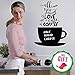 Chalkboard Coffee Wall Decals Quotes for Kitchen - Perfect Blackboard Coffee Lovers Gift Stickers - Best Fridge Cup Vinyl Art with Bonus!