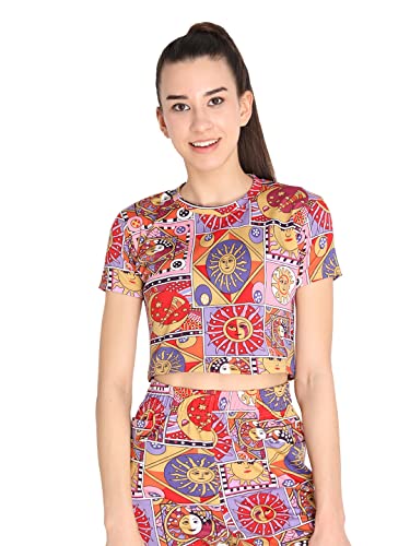 Image of CHKOKKO Women's Polyester Regular Fit Crop Top
