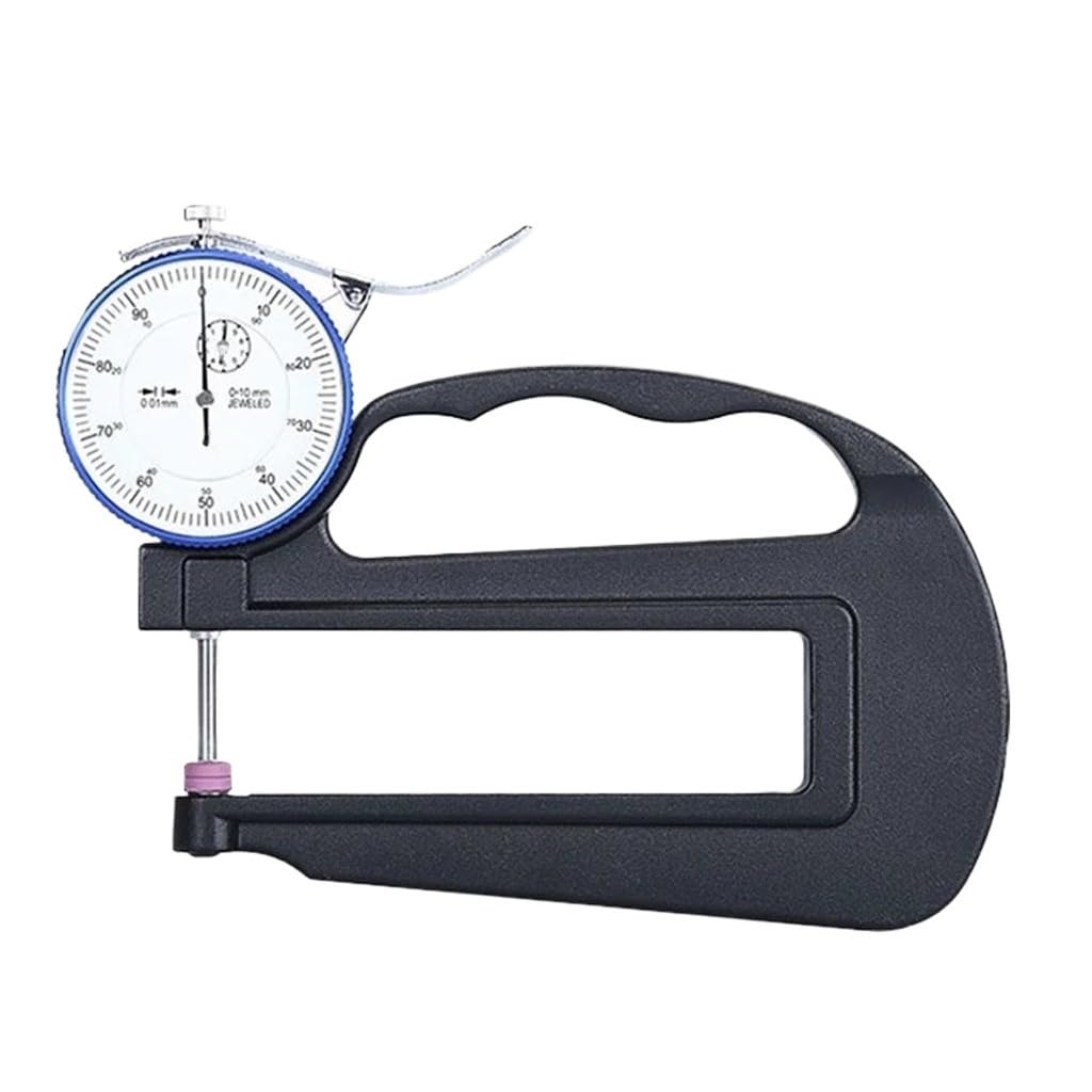 VIDI Metal Pointer Caliper Gauge Ceramics Measuring Surface Flat High Precision Thickness Paper Film Micrometer(Model A 0-10mm)