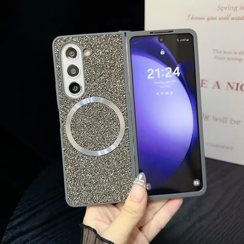 Coque Galaxy Z Fold 7 diamant pailleté gris pour briller en soirée et au quotidien