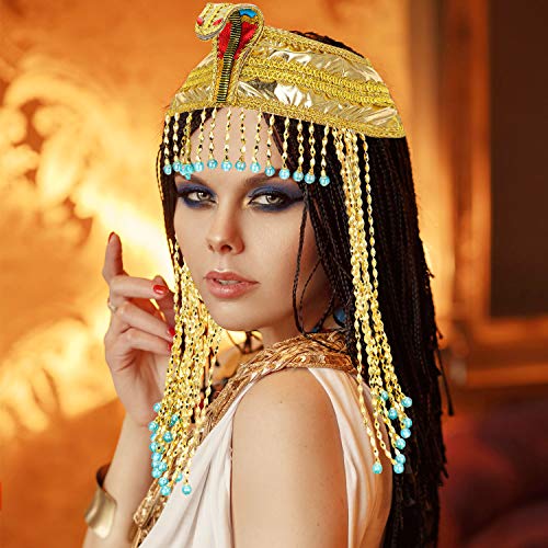Willbond Women's Egyptian Headpiece Crown Snake Beaded Headband Women's Egyptian Costume Accessory Beaded Headdress #TOP20