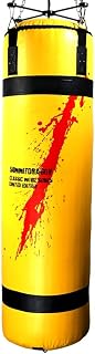 JTRHD Bolsa De Boxeo Boxeo montado en la Pared sólido Bolsa de perforación Hogar Sanda de niños Adulto Lucha de Combate Colgando Niños Adolescentes Adultos (Color : Amarillo, Size : 140x42cm)