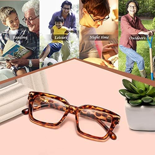 Suertree Reading Glasses 4 Pack Computer Glasses Fashion Comfortable Glasses for Reading Multicolor Large Glasses Frames Spring Hinge Reader Aided Eyeglasses for Men Women BM541 - Image 5