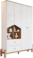 Guarda-Roupa Infantil Ternura 4 Portas 2 Gavetas Branco/Jequitibá - Henn