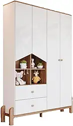 Guarda-Roupa Infantil Ternura 4 Portas 2 Gavetas Branco/Jequitibá - Henn