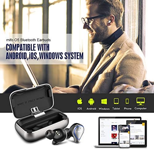 mifo 2022 Upgraded Version True Wireless Earbuds 05 Plus Gen 2, Bluetooth 5.0 Wireless Sport Headphones with 2600mAh Charging Case, Deep Bass Wireless Earphones Bulit-in Mic Headset