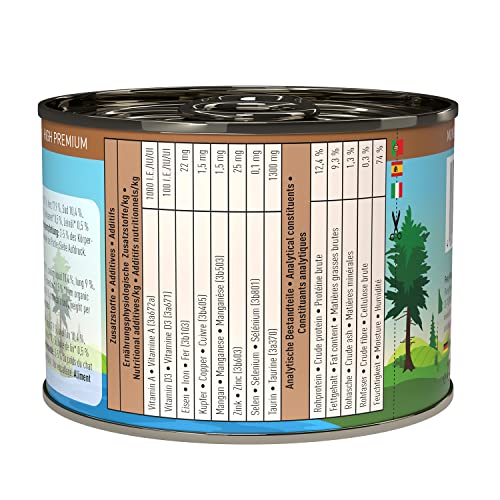 catz finefood Bio Katzenfutter Schwein - N° 509 - Nassfutter für Katzen - 6 x 200 g - Ohne Getreide & zugesetzten Zucker (1,2 kg)
