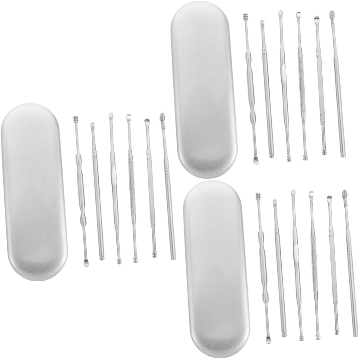 FOMIYES 18pcs Stainless Steel Ear Wax Removal Kit Storage Box Spiral Ear Cleaners for Safe and Essential