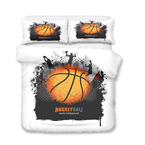Parure de lit basket anti-plis pour lit double ado avec housse de couette douce 200x200