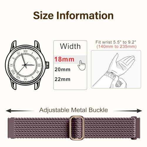 SNBLK 3 Pack 18mm 20mm 22mm Braided Watch Band Compatible with Garmin Vivoactive 5 Watch Bands/Vivoactive 6/3/4s, Quick Release Adjustable Elastic Nylon Loop Strap for Venu 3S/2S/Venu 3/2 Women Men by SNBLK - Used condition - Image 2