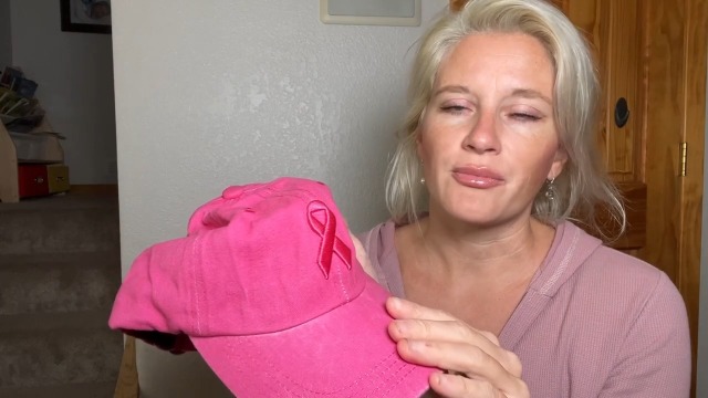 Gorra ajustable de algodón rosa con parche lazo cáncer miniatura 7