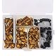 158Pcs/Set Universal Motorrad Windschutzscheibe Verkleidungsbolzen Kit ABS + Aluminium Befestigungselemente Clip Karosserieschrauben Mutter Kit Variety Farbe[Gold]