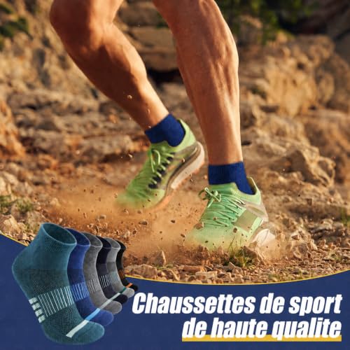 Niofind Chaussettes Quarter Randonnée Mérinos, 6 Paires, Rembourrées – vue 6