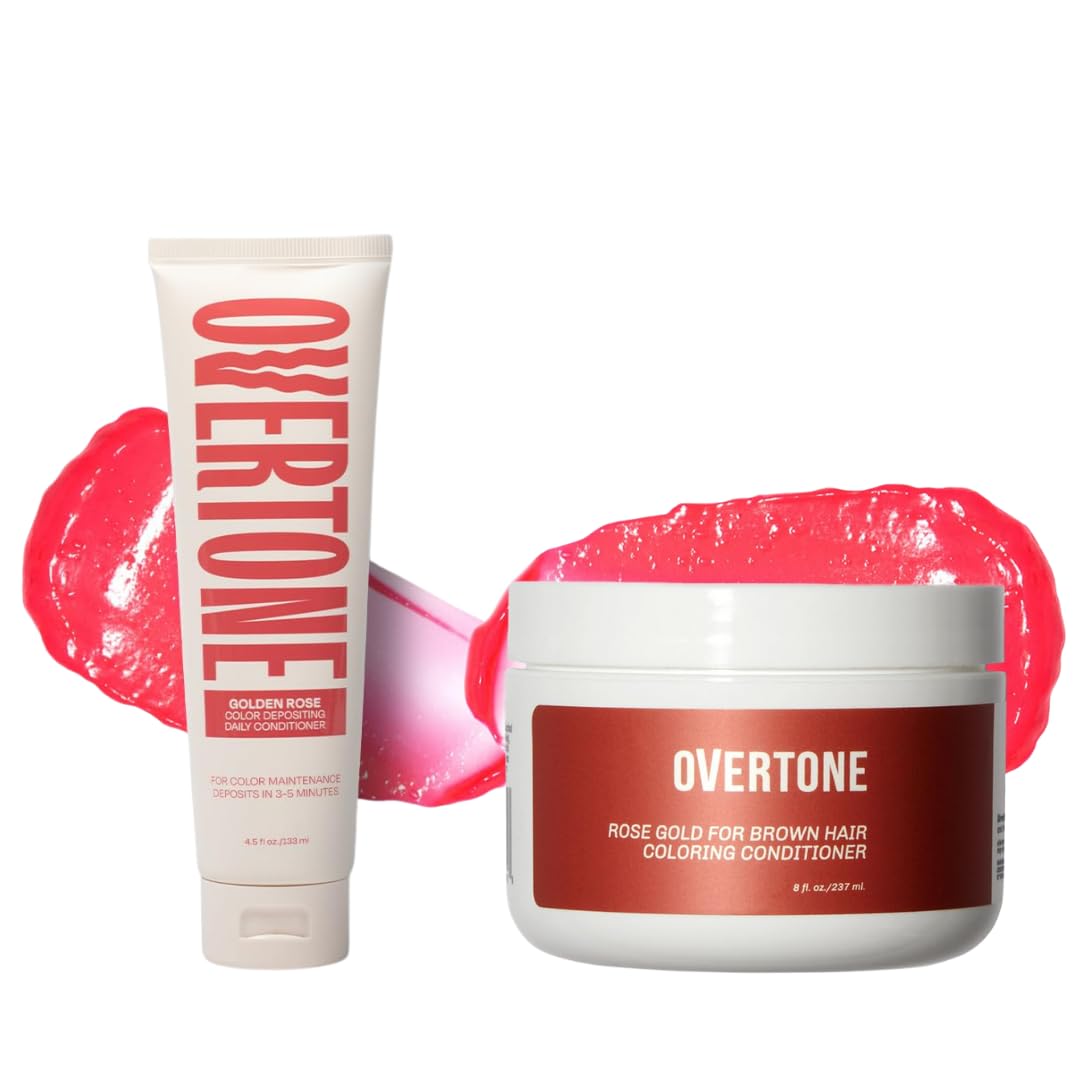 oVertone Semi-Permanent hair Dye & Daily color Depositing Conditioner, Refresh Color & Prevent Fading, Vegan & Cruelty-Free, Golden Rose