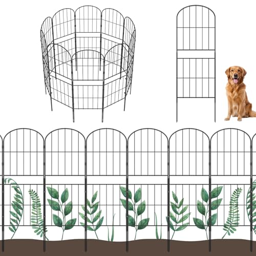 Decorative Garden Fence Fencing 10 Pack, Rustproof Metal Wire Panel Border Animal Barrier for Dog, Flower Edging for Yard Landscape Patio Outdoor Decor, Arched 92Cm*330Cm