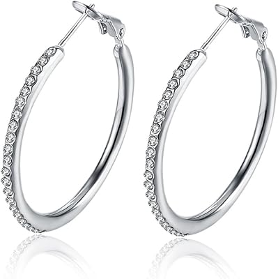 TaYolnFaSo Boucles D'oreilles Créoles Cœur – Améthyste Zirconium – Plaqué Or 18 Carats – Hypoallergéniques Sans Nickel