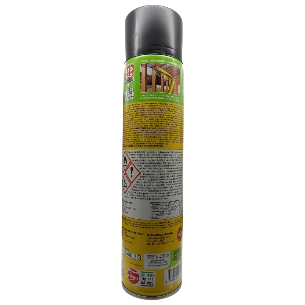 Spray Vespaio Power, VESPE, CALABRONI E LORO NIDI Specialist. Super Getto Pompiere Oltre 5 Metri - Per Esterni 600ml (6 Spray)