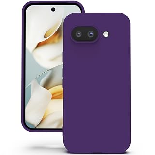 YATWIN Silicone Back Case for Google Pixel 9A, Soft-Touch Phone Back Cover for Google Pixel 9A - Purple