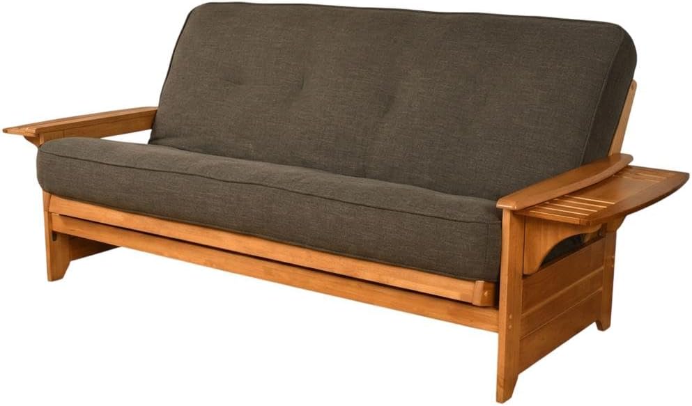 Starlight Canyon Home Brown Futons, 100% Polyester Fabric, Cotton and Foam Mattress, Hinged Spring, High Density, Hand Tufted, Modern Living Room Furniture