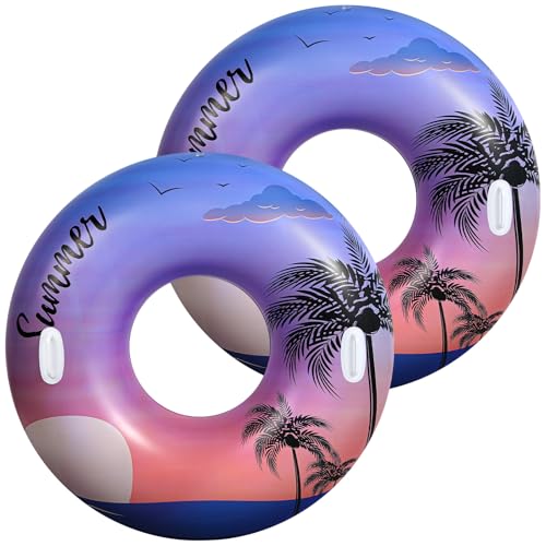 HeySplash Pool Floats for Adult, 42 Inch Large Pool Tubes with Handles