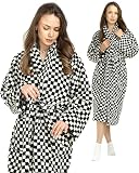 SMPL objects Bata de baño de forro polar para mujer, XL/XXL