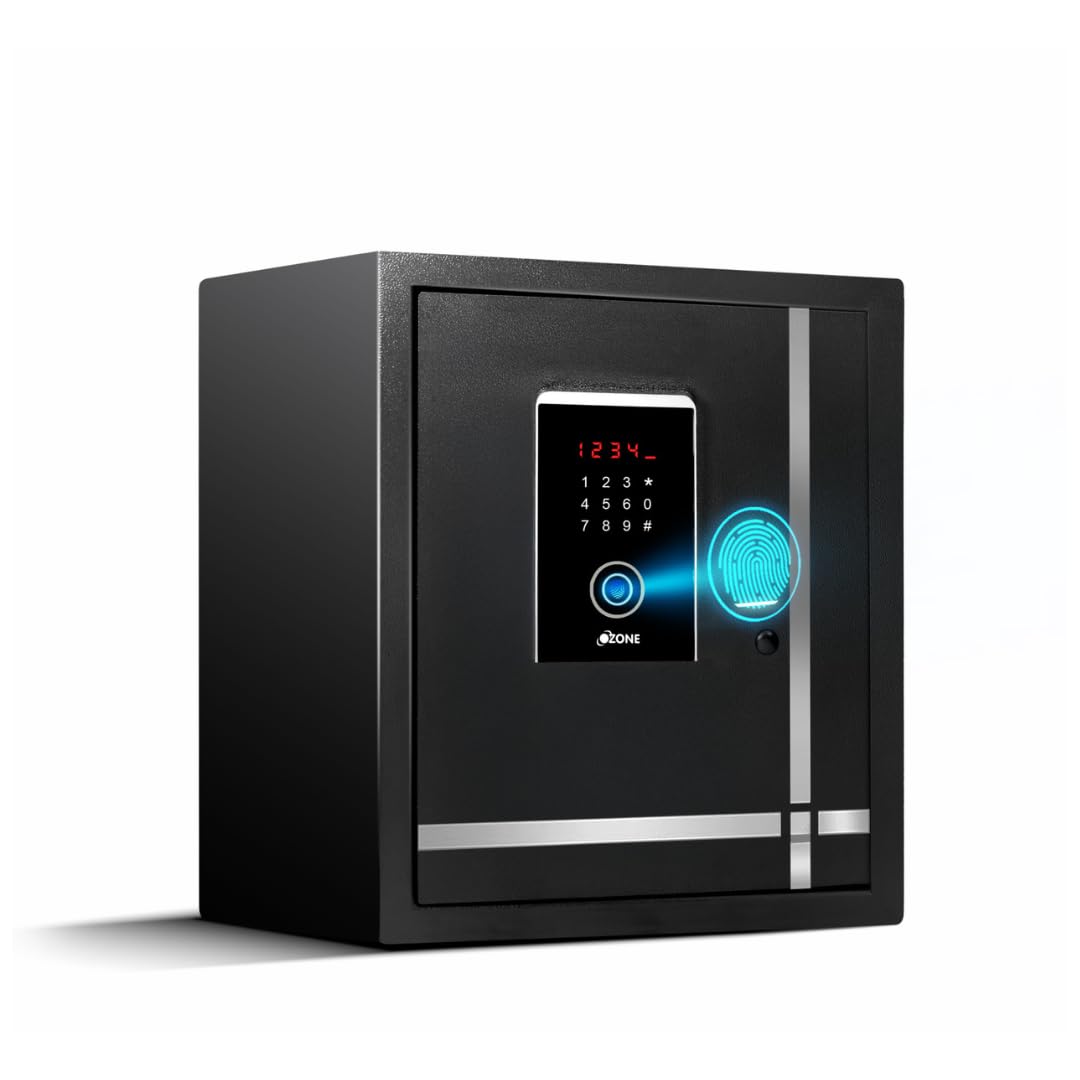 Ozone 40 Litres Fingerprint Safe Locker for Home and Office – Fingerprint Lock 2-in-1 Unlocking Fingerprint and Password | Size 420H x 350W x 360D mm | Weight 20.4 kg | 2-Year Warranty