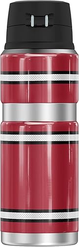 Miniatura 2 de THERMOS The Ohio State University - Botella oficial de acero inoxidable con diseño de rayas de jersey, con aislamiento al vacío y doble pared, 24