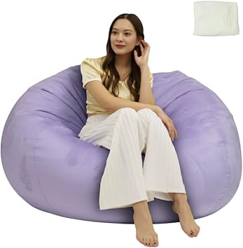 Bean Bag Cover with Liner, Soft Micro Suede, Adult, Light Purple