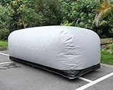 Portable Inflatable Car Cover Garage Tent Airtight Ultimate Shield Outdoor/Indoor Car Bubble Vehicle Shelter for Car Parking Painting Washing and Storage (Gray+Black, 4.9m L×2.0m W×1.73m H)