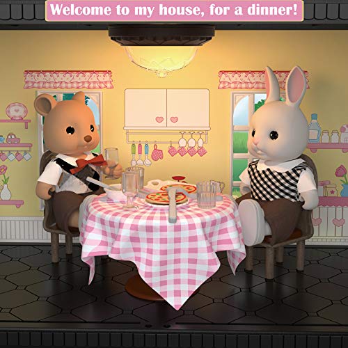 Mitcien Dollhouse Kit Playset Little Critters Bunny Dolls For Girls With Swimming Pool And Slideside Family Toys For Toddler 3 4 5 6 Year Old Girl #TOP1