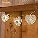20 LED Love Heart String Lights, Christmas Lights, Indoor / Outdoor Decorative Light, USB Powered, 16 Ft, Warm White Light - for Patio Garden Party Xmas Tree Wedding Decoration