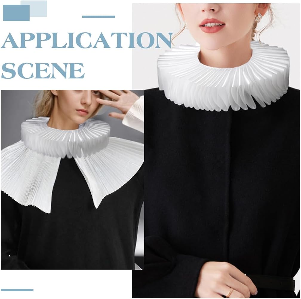 CRAFTYMELODY Collar Con Volantes Renacentista – Cuello Falso Victoriano Para Disfraces Y Cosplay