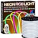KERTME Neon Led Type AC 110-120V LED NEON Light Strip, Flexible/Waterproof/Dimmable/Multi-Colors/Multi-Modes LED Rope Light + 24 Keys Remote for Home/Garden/Building Decoration (16.4ft/5m, RGB)