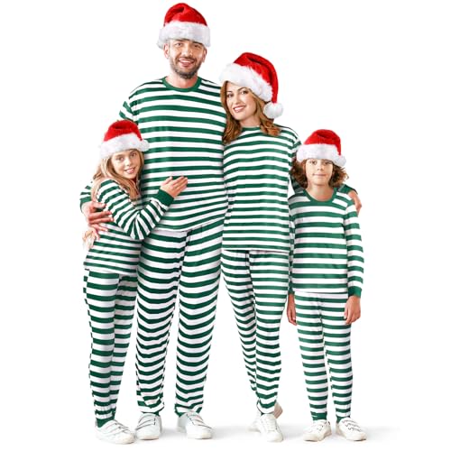 Liitrsh Matching Family Christmas Pajamas Set striped Pajamas Classic Sleepwear Loungewear Xmas Holiday Pajamas