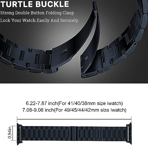 Image of EPULY Metal Band Compatible with Apple Watch Bands for Men 49mm 46mm 45mm 44mm 42mm 41mm 40mm 38mm, Business Stainless Steel Strap for iWatch Bands Series 11 10 9 8 7 6 5 4 3 2 1, SE3 2 1, Ultra3 2 1