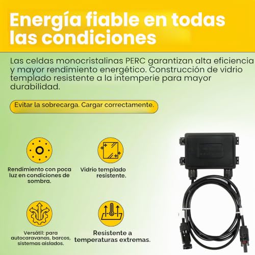 Panel solar mono 130W Offgridtec de 20V con elegante marco negro V2 6