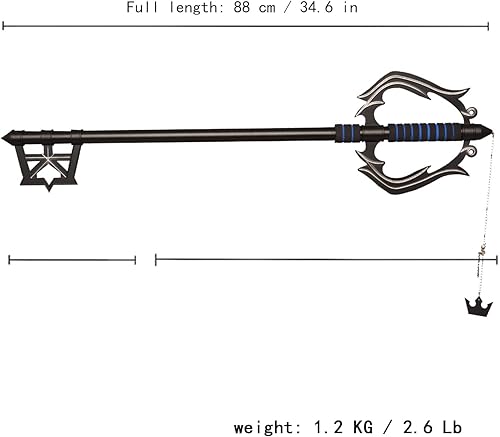 Miniatura 5 de ZKBWFLA Llaves de acero al carbono Kingdom Hearts BlancoNegroAmarillo Llave de metal real de aproximadamente 34 pulgadas Prop para colección de